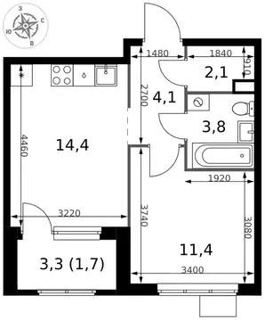 1-к кв. Московская область, Химки Клязьма-Старбеево мкр, Международный ...