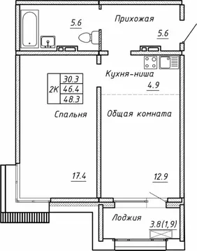 2-к кв. Новосибирская область, Новосибирск Гренландия жилой комплекс ...