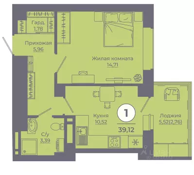 1-к кв. Ростовская область, Ростов-на-Дону просп. Солженицына, 25 ...