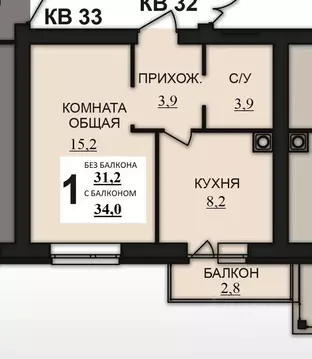 1-к кв. Ивановская область, Ивановский район, Богданихское с/пос, д. ...