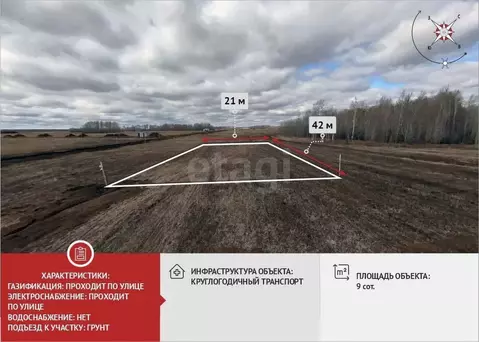 Участок в Тюменская область, Тюменский муниципальный округ, ...