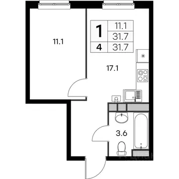 1-к кв. Нижегородская область, Нижний Новгород Культура с/пос, Новая ...