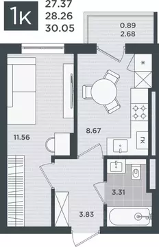 1-к кв. Калининградская область, Черняховск Маэстро жилой комплекс ...