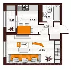 1-к кв. Оренбургская область, Оренбург Северный жилрайон, Фамильные ...