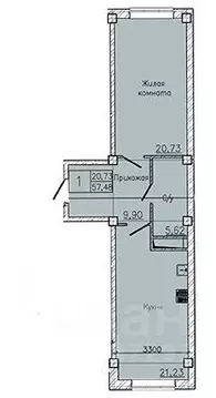 1-к кв. Ставропольский край, Пятигорск ул. Ермолова, 28А (56.74 м)