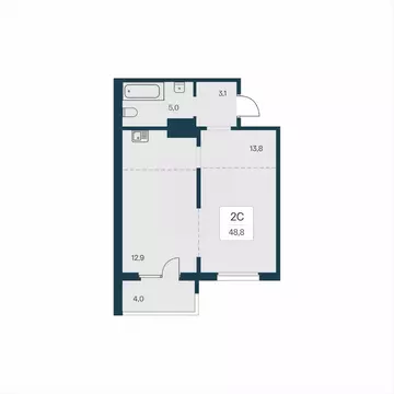 1-к кв. Новосибирская область, Новосибирск На Игарской кв-л,  (48.8 м)