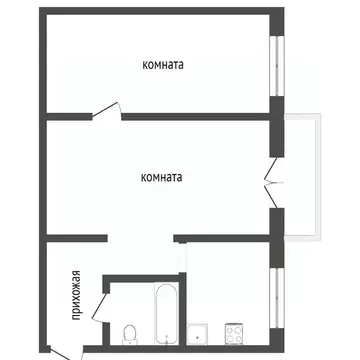 2-к кв. Бурятия, Улан-Удэ Октябрьская ул., 6 (42.9 м)