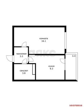 1-комнатная квартира: Краснодар, Российская улица, 257/7лит2 (32.4 м)