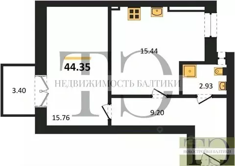1-к кв. Калининградская область, Пионерский Комсомольская ул., 19 ...