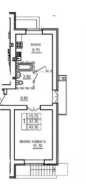 1-к кв. Саратовская область, Саратов ул. 1-я Благодатная, 3 (40.5 м)