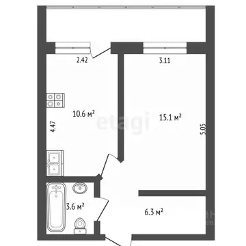 1-к кв. Калужская область, Калуга ул. Минская, 40 (41.0 м)