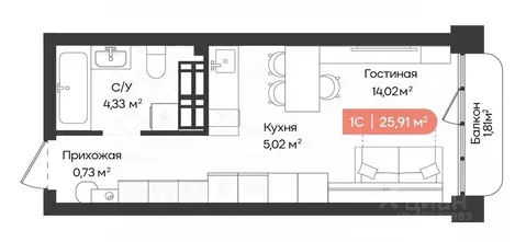 1-к кв. Новосибирская область, Новосибирск Ленинградская ул., 342 ...