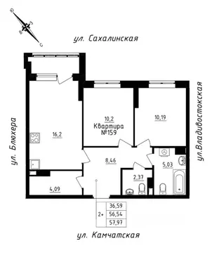 2-к кв. Свердловская область, Екатеринбург ул. Кронштадтская, 30 ...