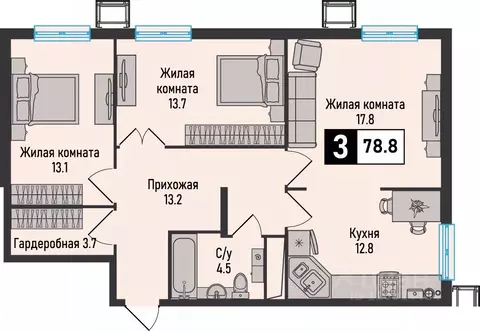 3-к кв. Ставропольский край, Железноводск городской округ, пос. ...