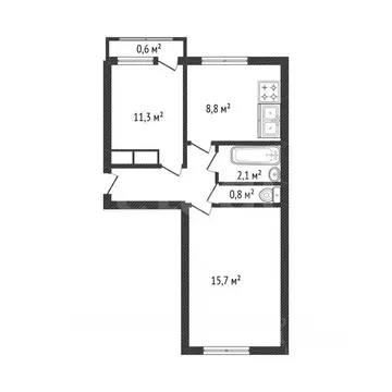 2-к кв. Брянская область, Брянск ул. 2-я Мичурина, 9 (46.3 м)