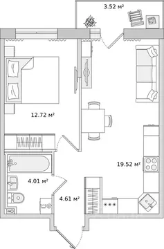 1-к кв. Ленинградская область, Всеволожский район, Свердловское ...