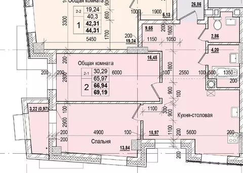 2-к кв. Саха (Якутия), Якутск ул. Чкалова (66.94 м)