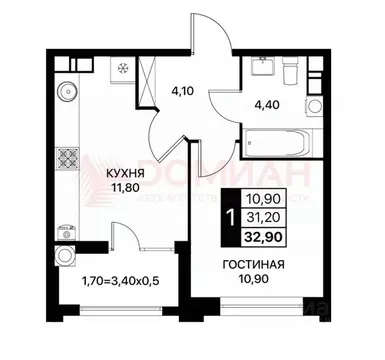 1-к кв. Ростовская область, Ростов-на-Дону ул. Владимира Жоги, 8с1 ...