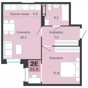 2-к кв. Пермский край, Пермь Парковый просп., 24 (51.6 м)