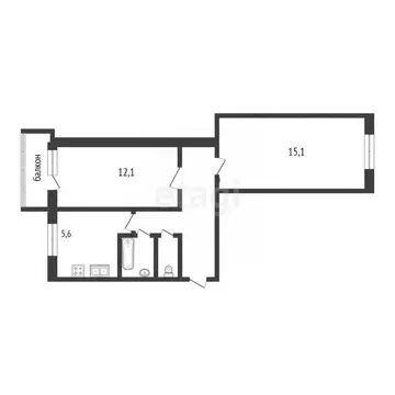 2-к кв. Белгородская область, Белгород Садовая ул., 37 (45.0 м)