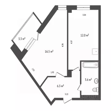 1-к кв. Красноярский край, Красноярск Северное ш., 48 (38.4 м)