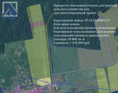 Участок в Ленинградская область, Волосовский район, Клопицкое с/пос, ...