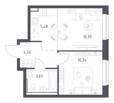 1-комнатная квартира: посёлок городского типа Мисайлово, микрорайон ...