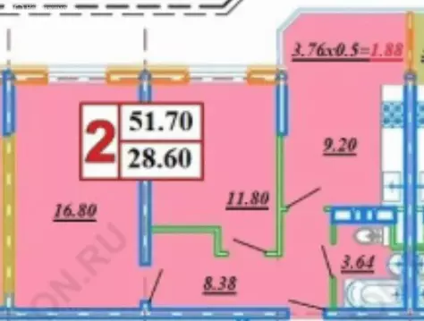 2-комнатная квартира: Анапа, Анапское шоссе, 30 (52 м)