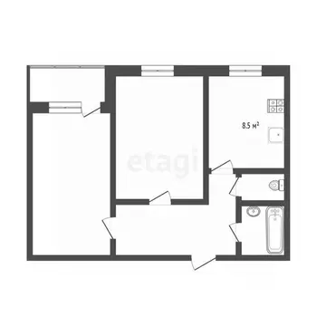 2-к кв. Тюменская область, Тюмень Тарманы мкр, ул. Игримская, 38 (50.8 ...