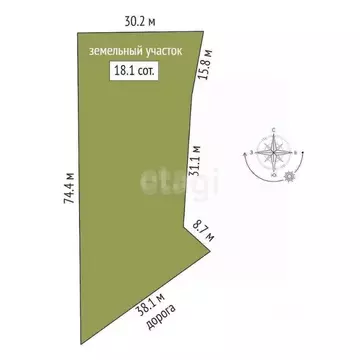 Участок в Тюменская область, Тюменский район, Новокаменский кп  (18.1 ...