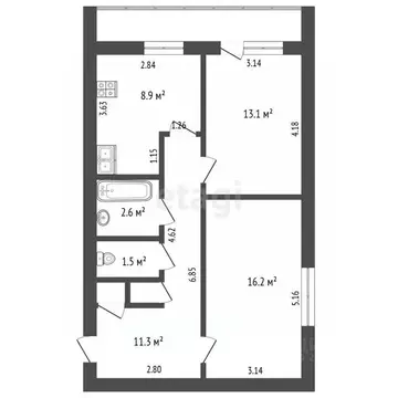 2-к кв. Московская область, Коломна городской округ, д. Емельяновка ...