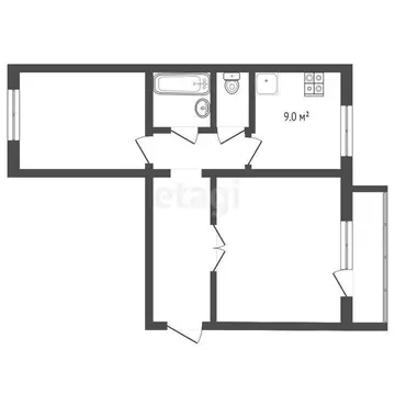2-комнатная квартира: Миасс, Олимпийская улица, 10 (52 м)