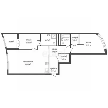 3-к кв. Ярославская область, Ярославль Приозерная ул., 5 (89.7 м)