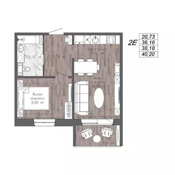 2-к кв. Хабаровский край, Хабаровск ул. Полины Осипенко, 35 (38.18 м)