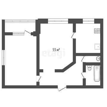 2-комнатная квартира: Ялуторовск, улица Карла Либкнехта, 22 (53 м)