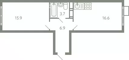 1-комнатная квартира: посёлок городского типа Молоково, жилой комплекс ...