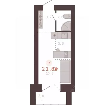 1-к кв. Алтайский край, Новоалтайск ул. Южсиба, 52А (21.8 м)
