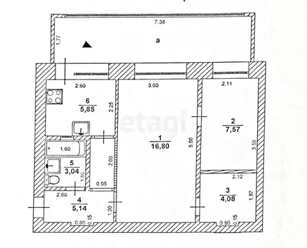 2-комнатная квартира: Ульяновск, Западный бульвар, 24 (42.5 м)