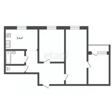 3-к кв. Ростовская область, Ростов-на-Дону просп. Соколова, 85/2 (52.2 ...