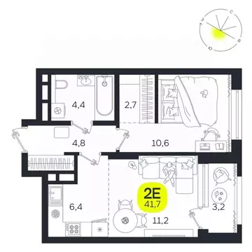 2-к кв. Свердловская область, Екатеринбург Южная Ботаника жилрайон, ...