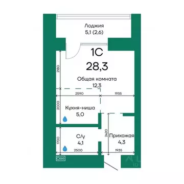 1-к кв. Алтайский край, Барнаул Просторная ул., 390к2 (28.3 м)