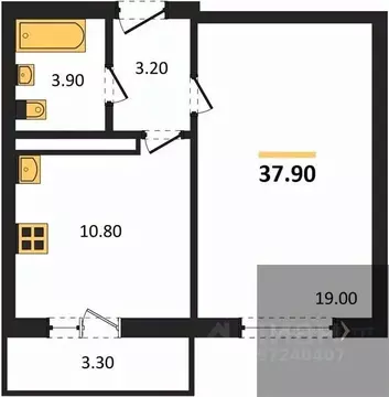 1-к кв. Воронежская область, Воронеж ул. Шидловского, 38 (37.9 м)