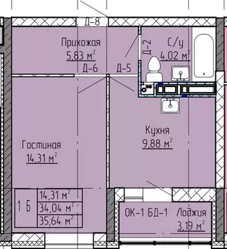 1-к кв. Татарстан, Нижнекамск ул. Баки Урманче, 12 (35.64 м)