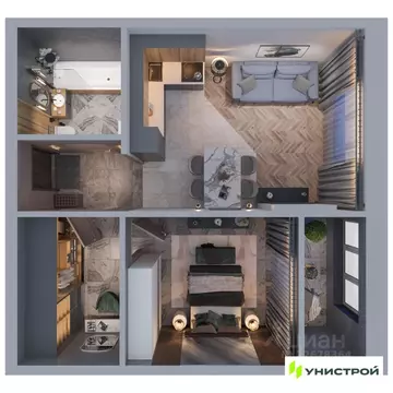 1-к кв. Татарстан, Казань проезд Юнуса Ахметзянова, 5 (46.14 м)