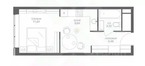 Студия Москва Шмитовский проезд, 39к6 (29.5 м)