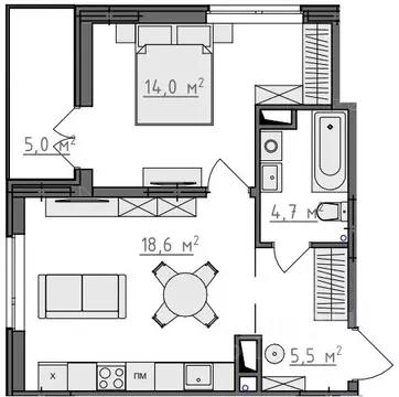 1-к кв. Владимирская область, Владимир Сновицы-Веризино мкр,  (45.3 м)