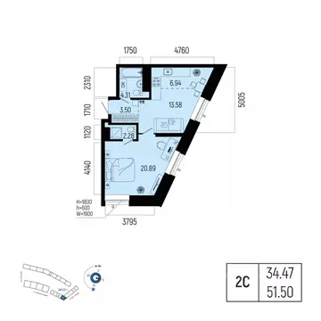 2-к кв. Башкортостан, Уфа Глумилино-1 мкр, Новатор жилой комплекс ...