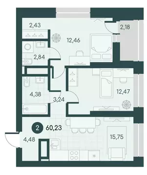 2-к кв. Курганская область, Курган Малиновые высоты жилой комплекс ...