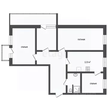 3-к кв. Тюменская область, Тюмень ул. 50 лет Октября, 70 (68.3 м)