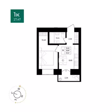 1-к кв. Ярославская область, Ярославль Северный жилрайон, 15-й мкр, ...